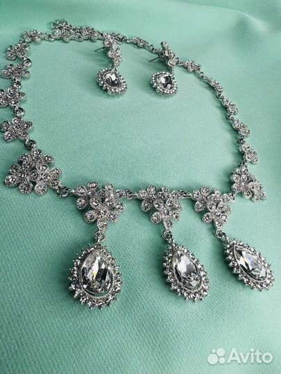 Свадебное колье и серьги