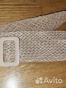 Кожанный новый ремень Mango, бежевый