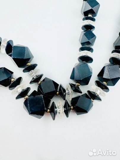 Винтажное колье Англия черное