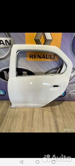 Дверь Renault Logan 2 задняя в цвет белый 369