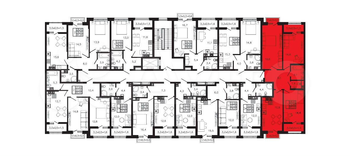 3-к. квартира, 83 м², 3/4 эт.