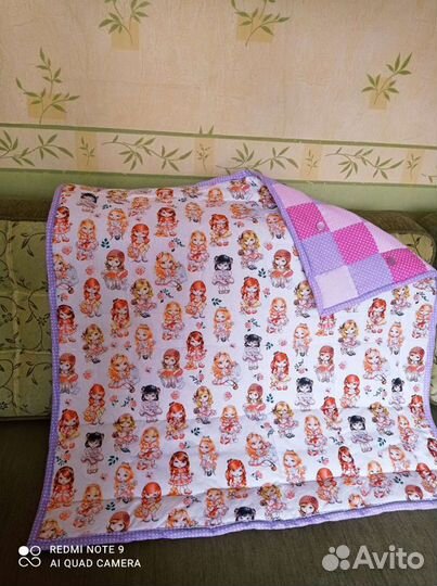 Детское лоскутное одеяло с пододеяльником, новое