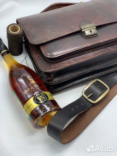 Портфель кожаный мужской ручной работы