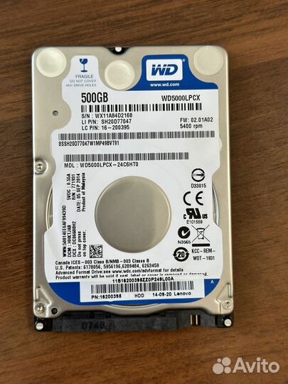 Жесткий диск WD 500 Gb SATA 2,5