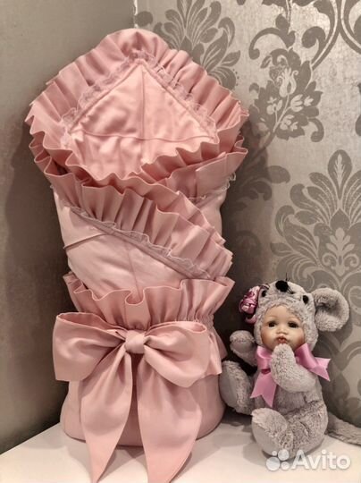 Конверт-одеяло с бантом на выписку