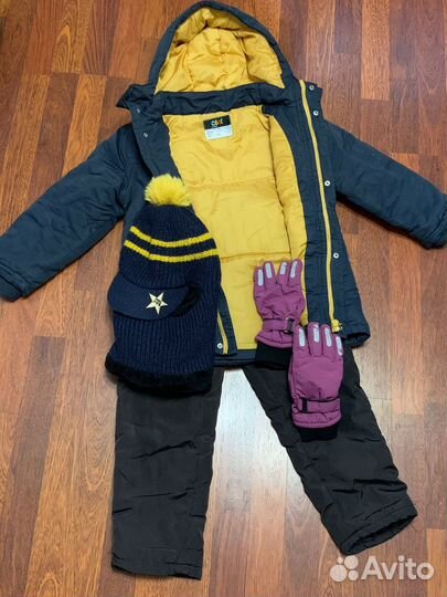 Зимняя Куртка штаны шапка р 122