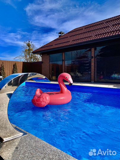 Большой Подогреваемый бассейн с беседкой 80 кв