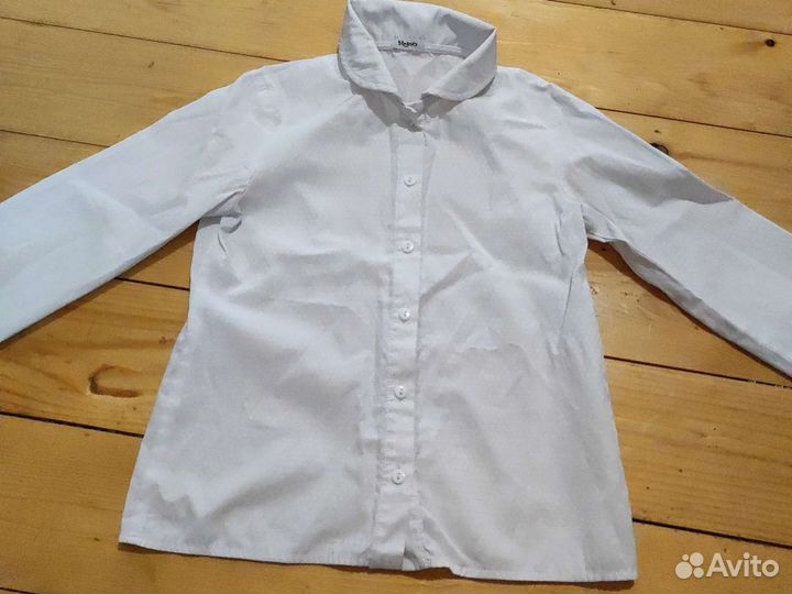 Блузка белая школьная 128-134