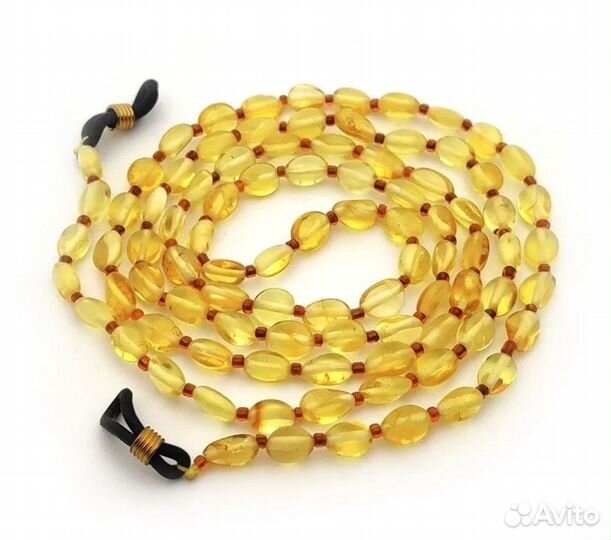Цепочка для очков с янтарём, доставка по РФ