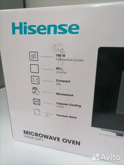 Новая микроволновая печь чёрная Hisense H20mowp1