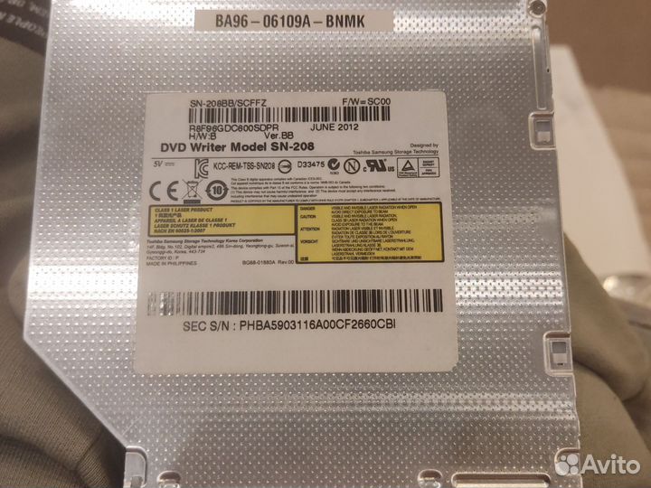 Dvd привод ноутбук DVD Writer model SN-208