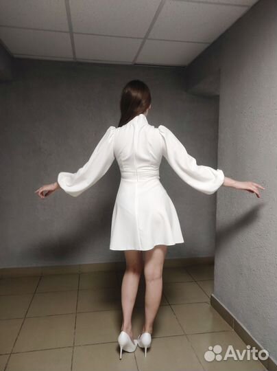 Белое вечернее и повседневное платье, 46 размер