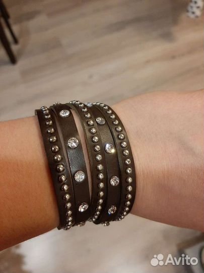 Кожаный браслет женский