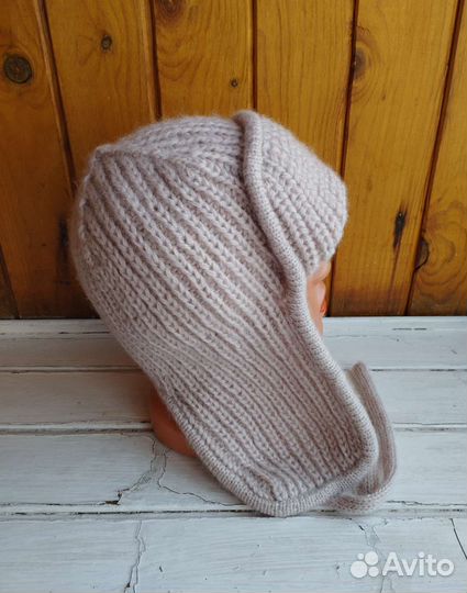 Шапка ушанка женская вязаная