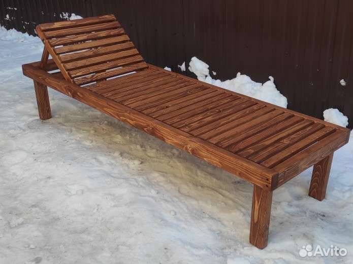 Шезлонг - Лежак деревянный для бани, сауны