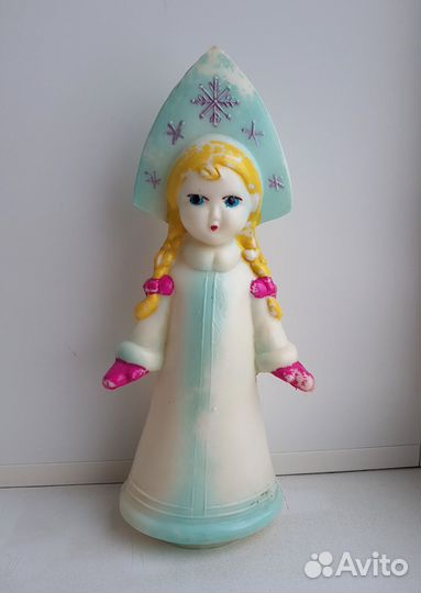 Новогодняя игрушка СССР - снегурочка. Пластмасса