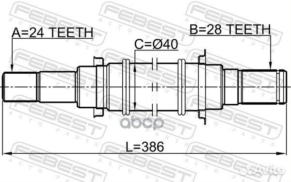 0512-BL16MT полуось правая 24x386x28 Mazda 3 B