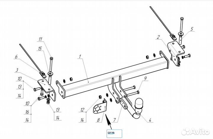 Фаркоп Omoda C5 2021- крепление шара на двух болт