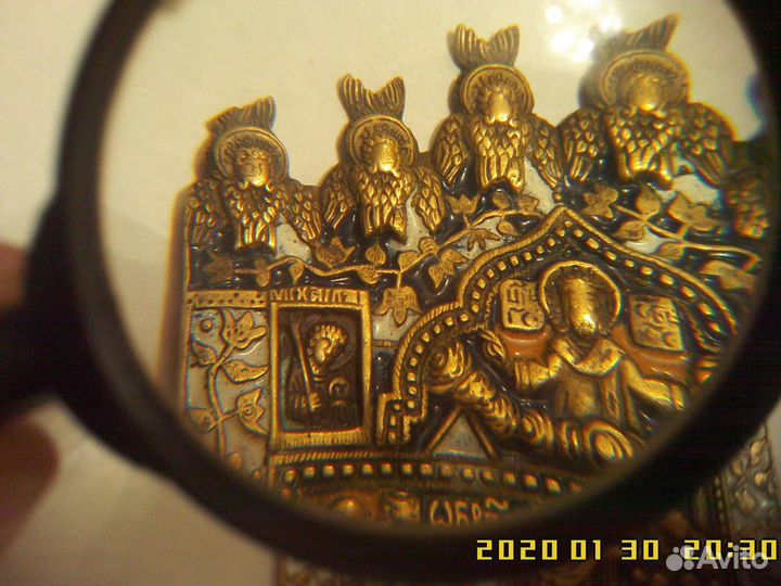 Старинная православная бронзовая икона нач.19 века