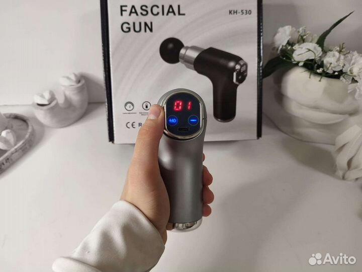 Сенсорный ударный массажёр fascial gun