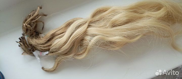 Волосы для наращивания 70 см блондинки