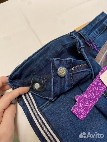Джинсы для девочки синие 122