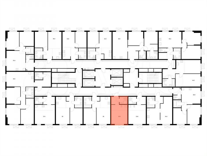 Квартира-студия, 21,9 м², 7/25 эт.