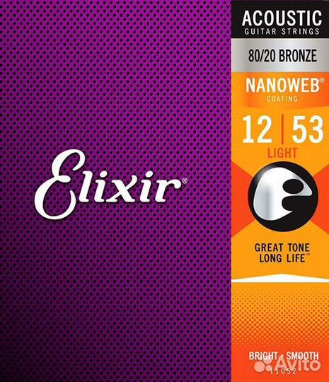 Elixir Nanoweb Струны для акустической гитары