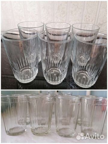 Стаканы граненые и гладкие