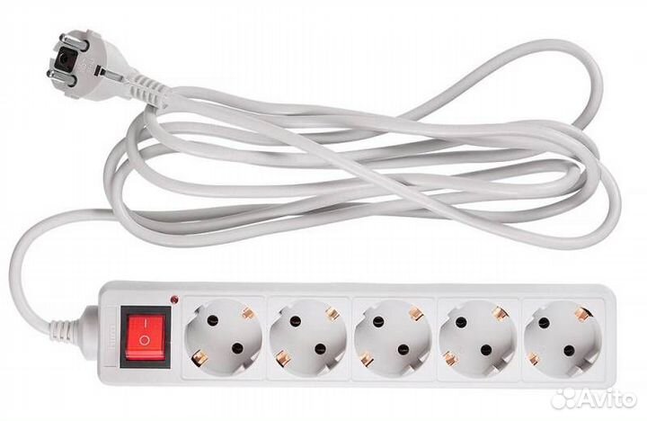 Сетевой фильтр 3,0м Buro 500SL-3-G (5 розеток) сер