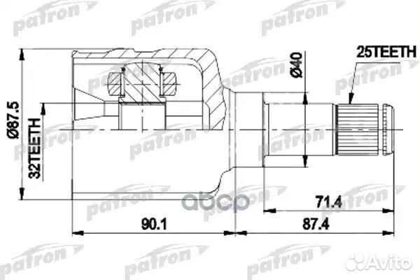 ШРУС внутр лев к-кт 25x40x32 empi 87-9536, chry