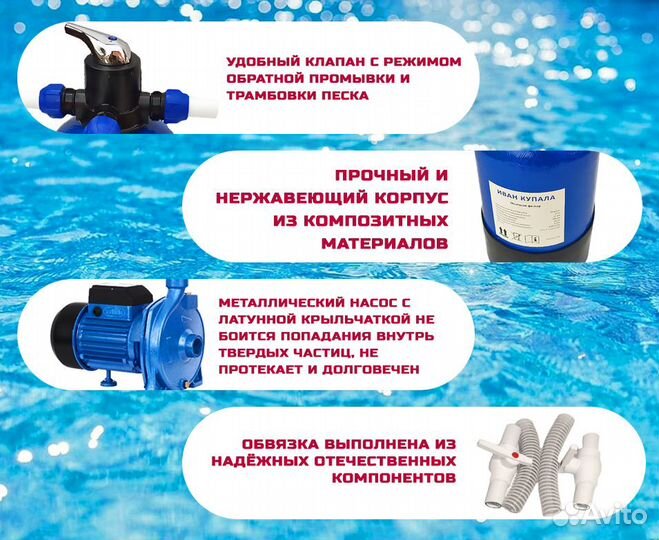 Песочный фильтр для бассейна/пруда/купели