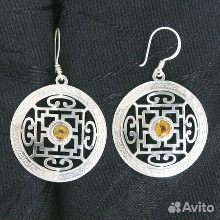 Серьги с цитрином