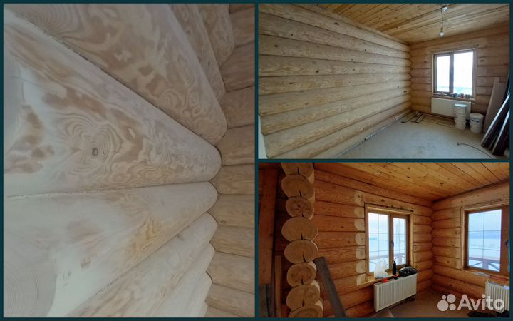 Шлифовка сруба, покраска сруба