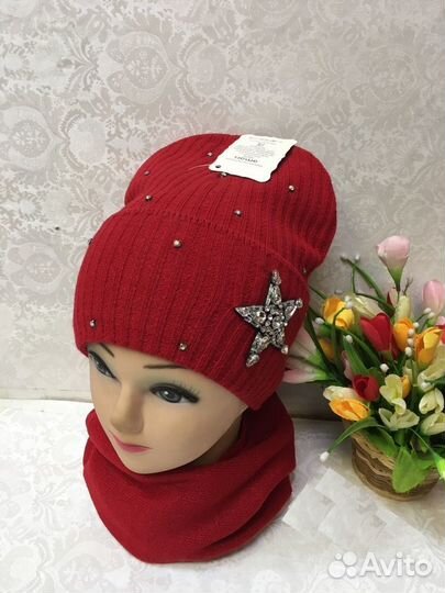 Комплекты шапка и хомут демисезон