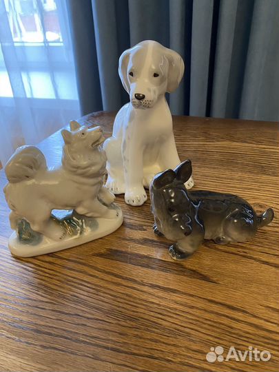 Фарфоровые статуэтки Скотчтерьер, Щенок, Лайка