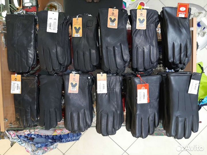 Перчатки мужские из натуральной кожи, новые