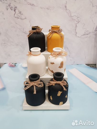 Ваза декоративная гипсовая для сухоцветов