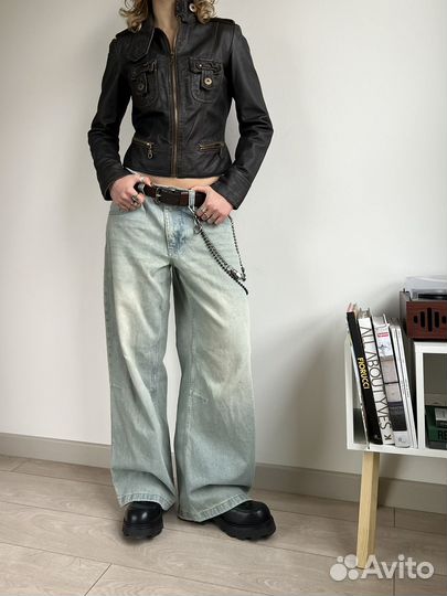 Кожаная куртка натуральная винтаж y2k