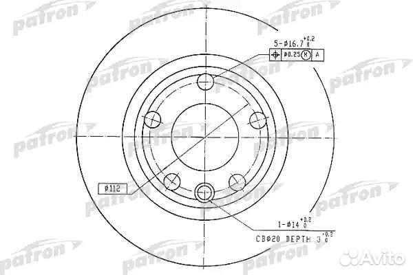 Диск тормозной передний 260*16 VW transporter T4 1990-2003