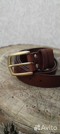 Мужской кожаный ремень ручной работы