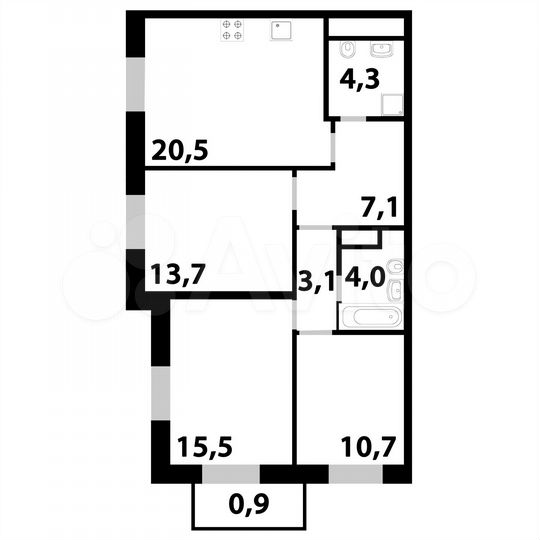 3-к. квартира, 82,5 м², 17/25 эт.