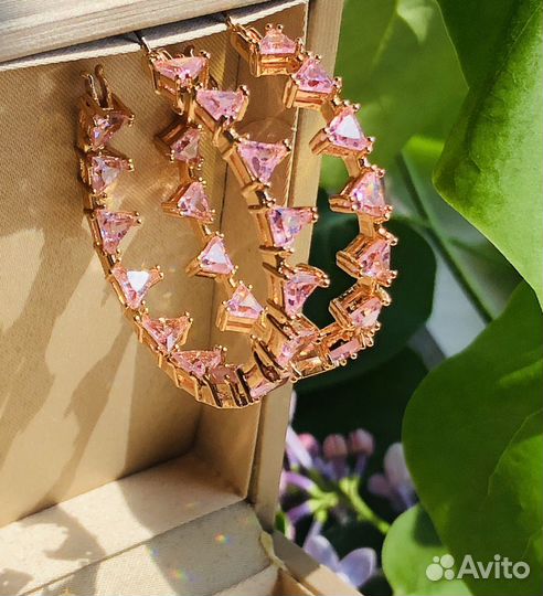 Swarovski серьги кольца