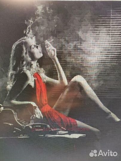 Картина по номерам 40x50 Женщина в красном с сигар