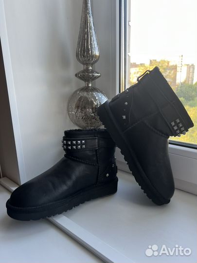 Новые кожаные черные UGG оригинал