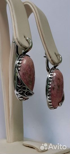 Серьги + кольцо серебряные 339295Г/339294Г