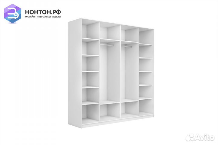 Шкаф-купе 2-х створчатый широкий Прайм белый снег