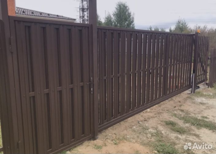 Откатные ворота с установкой 4,1*1,9