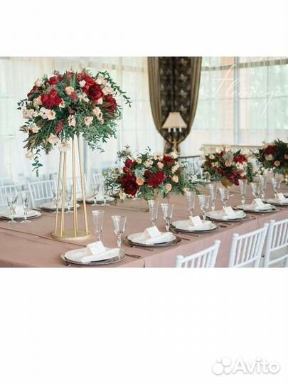 Свадьба, Оформление, Цветы на столы гостей