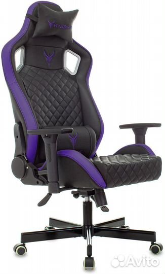 Игровое кресло, Knight черный, фиолетовый, экокожа